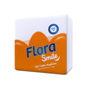 Flora Smile Table Napkin : 1PLY - 33cm (15 Pack)